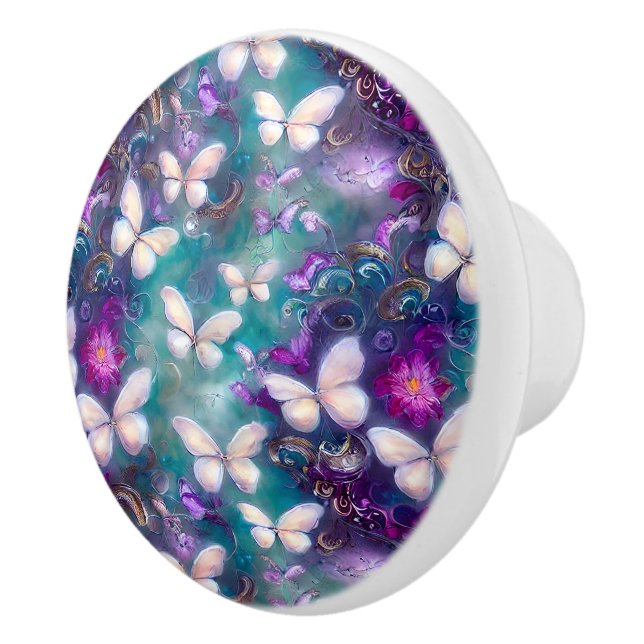 Bouton De Porte En Céramique Une série de papillons mystiques Design 1 (Droite)