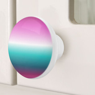 Bouton De Porte En Céramique unicorn lavender turquoise ombre turquoise mermaid