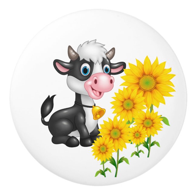 Bouton De Porte En Céramique Vache (Devant)