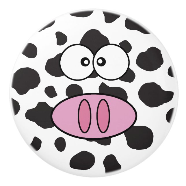Bouton De Porte En Céramique Vache mignonne, Vache bébé, Petite Vache, Animal d (Devant)