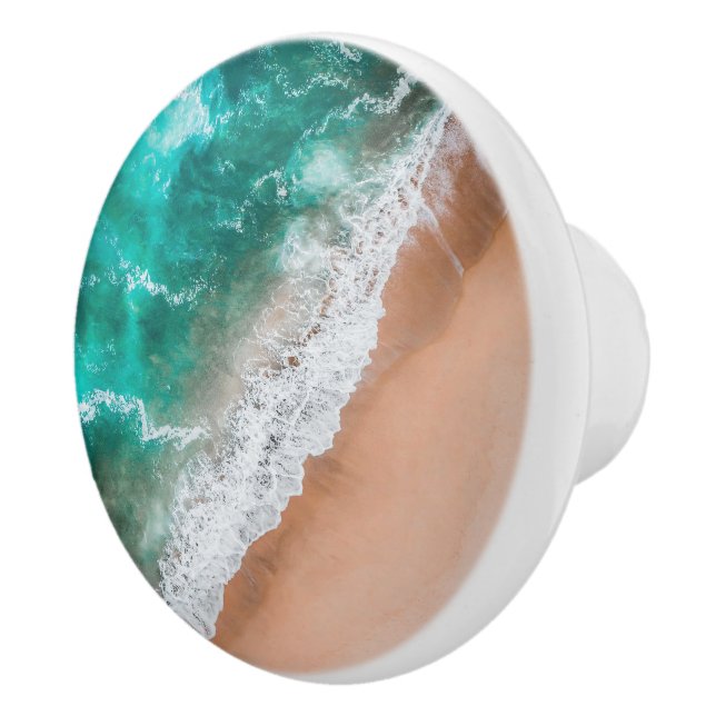 Bouton De Porte En Céramique Vagues sur la plage de sable (Droite)