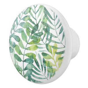 Bouton De Porte En Céramique Valse Frond - Feuilles Frond Palm