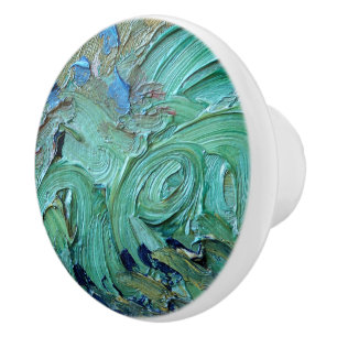 Bouton De Porte En Céramique Van Gogh Artiste Peinture Abstraite Brush Stroke