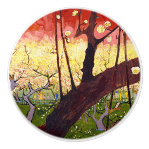 Bouton De Porte En Céramique Van Gogh Flower Plum Tree Après Hiroshige