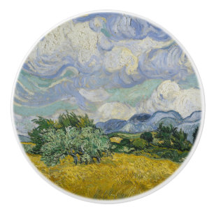 Bouton De Porte En Céramique Van Gogh Impressionnisme Blé Peinture de champ Nat