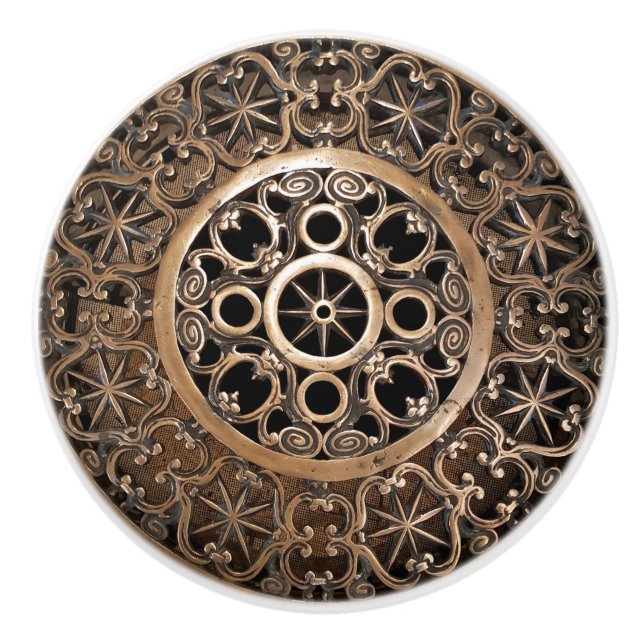 Bouton De Porte En Céramique Vatican ancient metal bronze steampunk mysterious (Devant)