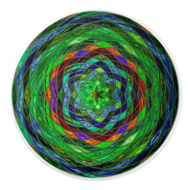 Bouton De Porte En Céramique Verre Abstrait en mosaïque #8 (Devant)