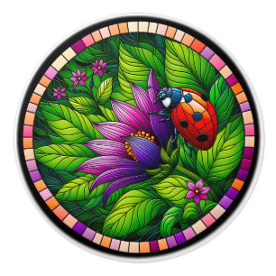 Bouton De Porte En Céramique Verre tendu de Ladybug