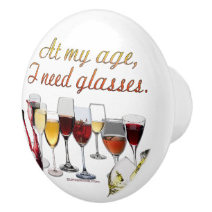 Bouton De Porte En Céramique Verres de SlipperyJoe Verres de raisins fermentés 