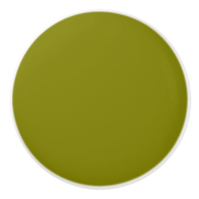 Bouton De Porte En Céramique Vert olive classique (Devant)
