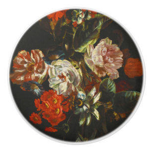 Bouton De Porte En Céramique Vie morte vintage avec fleurs