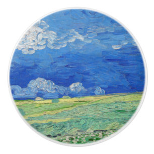 Bouton De Porte En Céramique Vincent van Gogh - Les champs de roues sous Thunde
