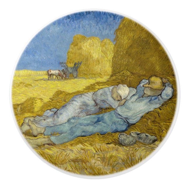 Bouton De Porte En Céramique Vincent Van Gogh - Mion, Repos / Travail / Siesta (Devant)