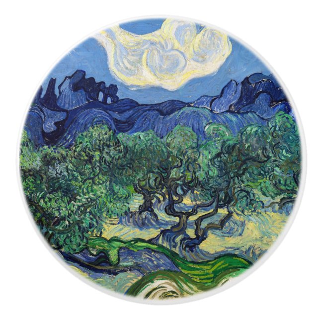 Bouton De Porte En Céramique Vincent van Gogh - Oliviers aux Alpilles (Devant)