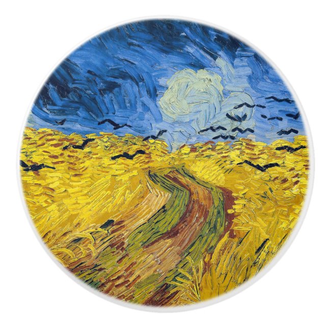 Bouton De Porte En Céramique Vincent van Gogh - Wheatfield with Crows (Devant)