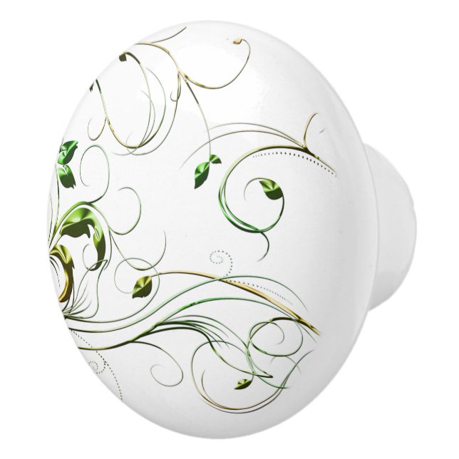 Bouton De Porte En Céramique Vins verts jaunes (Droite)