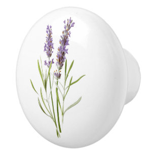 Bouton De Porte En Céramique Vintage French Lavender Flower Door