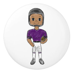 Bouton De Porte En Céramique vintage retro football player