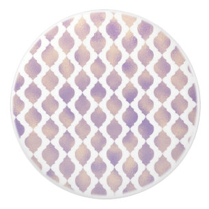 Bouton De Porte En Céramique Violet or Arabe Marocain Glam Thème Indien