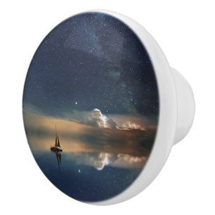 Bouton De Porte En Céramique Voile vers les nuages