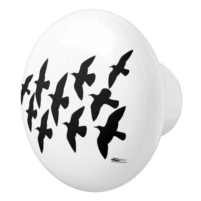 Bouton De Porte En Céramique Vol de pigeons (Droite)