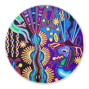 Bouton De Porte En Céramique Voyage tribal maya mexicain de Boho d'art d'Oaxaca