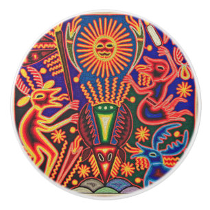 Bouton De Porte En Céramique Voyage tribal maya mexicain de Boho d'art d'Oaxaca
