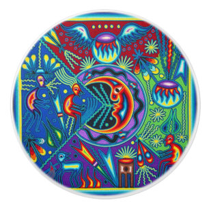 Bouton De Porte En Céramique Voyage tribal maya mexicain de Boho d'art d'Oaxaca