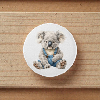 Bouton De Porte En Céramique Watercolor Whimsical Personalized Koala Bear