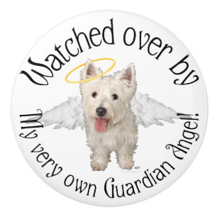 Bouton De Porte En Céramique West Highland White Terrier
