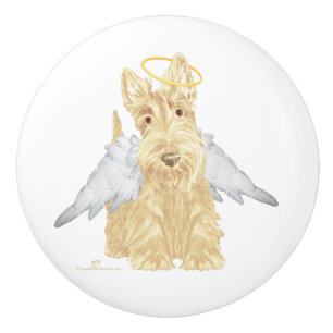 Bouton De Porte En Céramique Wheaten Scottish Terrier Angel