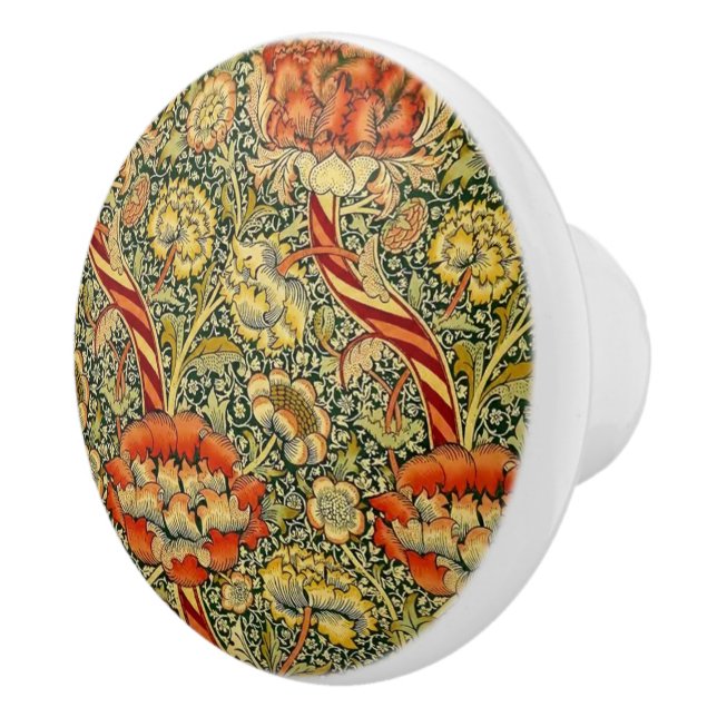 Bouton De Porte En Céramique William * Morris African Marigold Flowers (Droite)