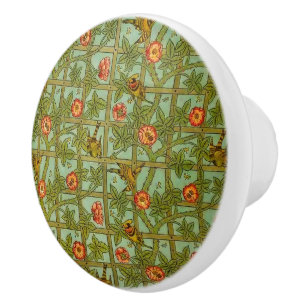 Bouton De Porte En Céramique William * Morris Birds et Trellis