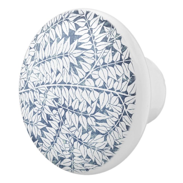 Bouton De Porte En Céramique William * Morris Blue Willow Bough (Droite)