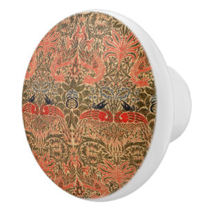 Bouton De Porte En Céramique William * Morris Dragon et Peacock Ceramic Knob
