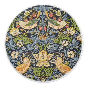 Bouton De Porte En Céramique William Morris - Fraise Thief Motif Floral