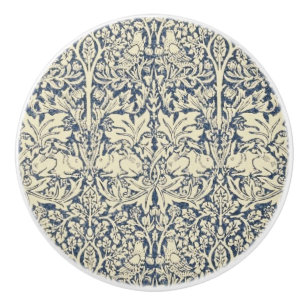 Bouton De Porte En Céramique William Morris, gris bleu, motif, Art nouveau, vin