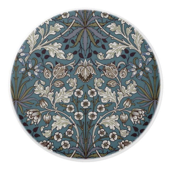Bouton De Porte En Céramique William Morris "Hyacinth" 1 (Devant)