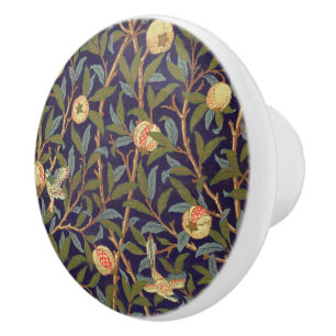 Bouton De Porte En Céramique William Morris Oiseau Et Grenade Floral Vintage