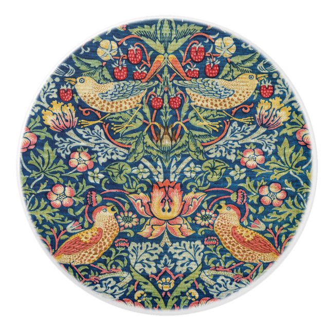 Bouton De Porte En Céramique William Morris - Thief aux fraises (Devant)
