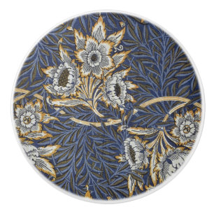 Bouton De Porte En Céramique William Morris Tulip et Willow Floral