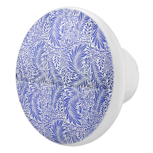Bouton De Porte En Céramique William Morris Vintage motif floral bleu blanc