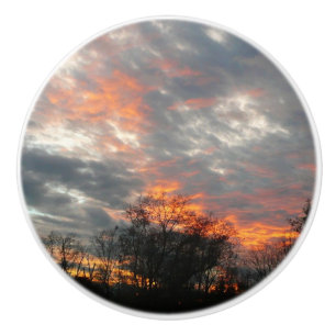 Bouton De Porte En Céramique Winter Sunset Nature Paysage Photographie