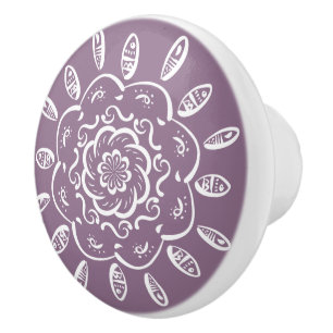 Bouton De Porte En Céramique Wisteria Mandala