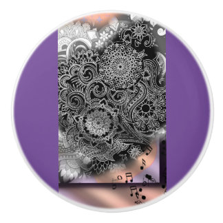 Bouton De Porte En Céramique WSSBX 'Cogs on purple' - Custom Ceramic Knows