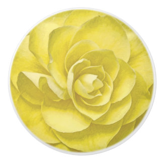 BOUTON DE PORTE EN CÉRAMIQUE YELLOW ROSE 