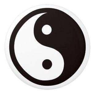 Bouton De Porte En Céramique Yin-Yang noir/blanc