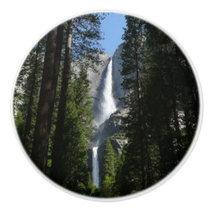Bouton De Porte En Céramique Yosemite Falls et Woods Paysage Photographie