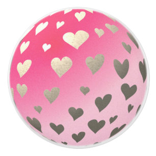 Bouton de porte rose de lune de coeur de