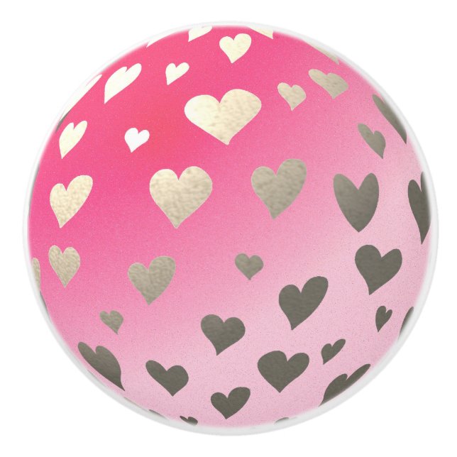 Bouton de porte rose de lune de coeur de (Devant)